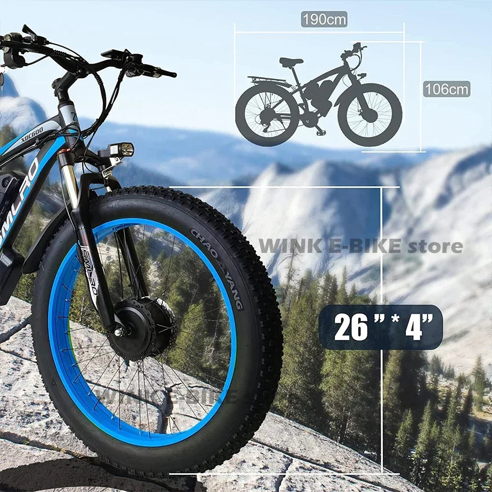 2000W Dual Motor 48v 22.4ah battery Ebike new B1 adult 26 inch tire All terrain Hydraulic brake multi-function Electric Bicycle