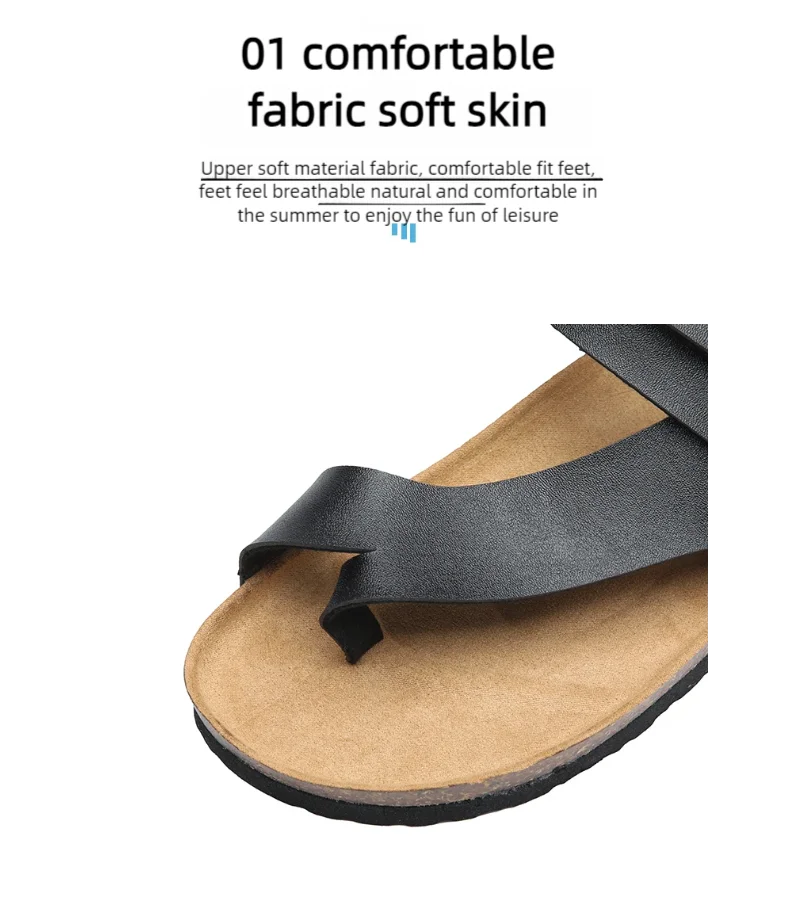 Mens Outdoor Open Toe Sandals Summer Breathable Beach Shoes Casual Sandals Indoor Soft Bottom Thickening Comfortable Non-slip