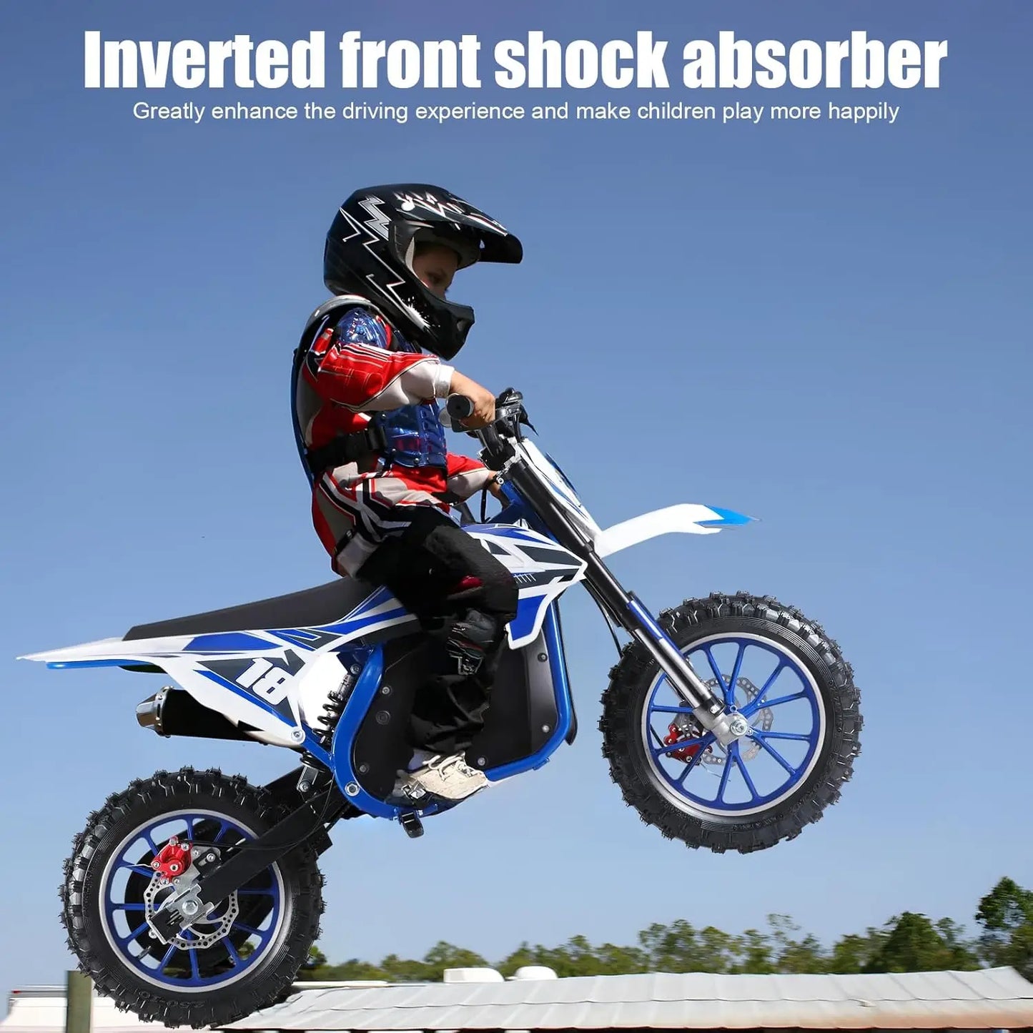 36V Electric Kid Dirt Bike,Off Road Mini Motorcycle,350W Motor Rocket Motorcycle Speed Up to 25 MPH,10 Inch Tires, Customized