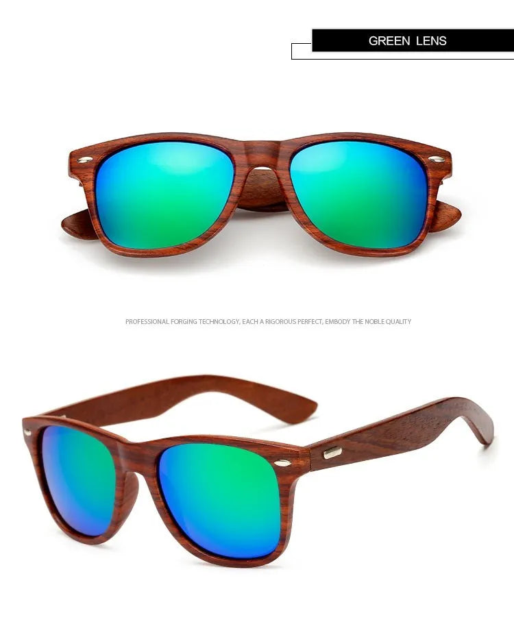 HJYBBSN Handmade Wood Sunglasses Men women square Sunglasses for men women Mirror Wooden Sun Glasses retro de sol masculino