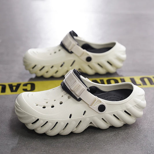 Summer New Men's Fashionable Versatile Sandals  Anti Slip and Wear-resistant Shoes Thick Soled Soft Soled Slippers Breathable