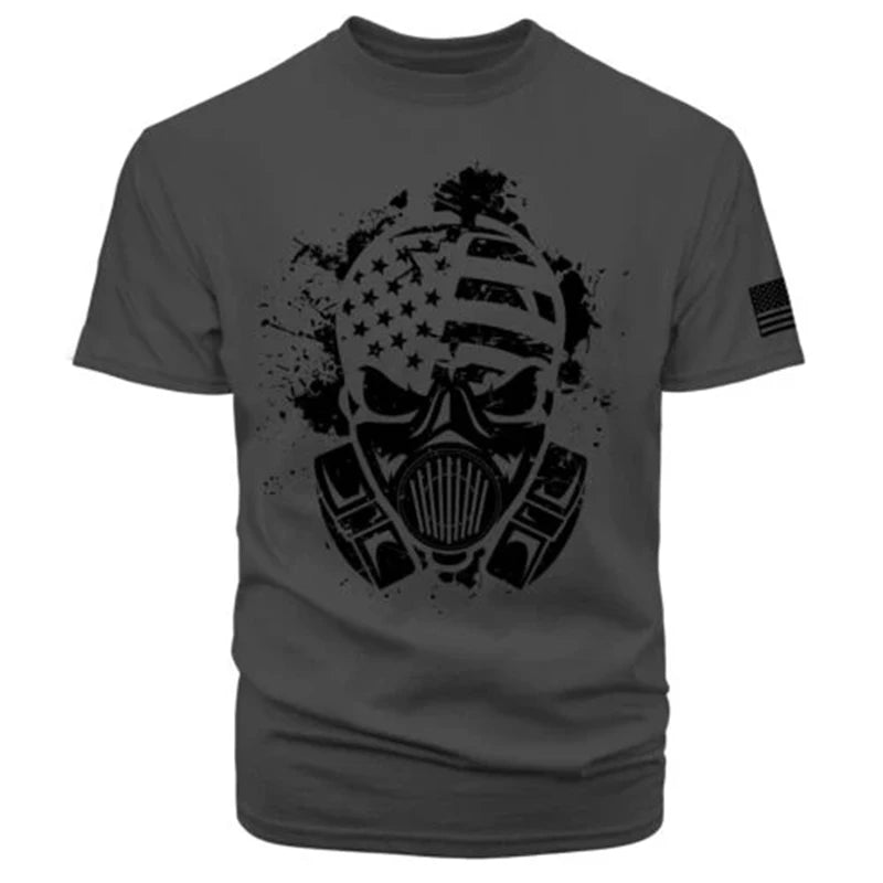 Gym Men's T Shirt For Men 3d Print USA Flag T-shirts Casual Oversized Short-sleeved Tees Summer Sportswear Tops Men Clothing