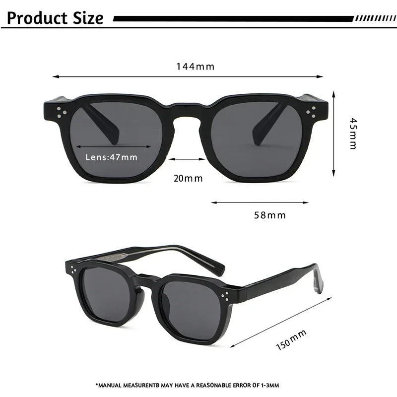 CATERSIDE Fashion Prescription Sunglasses 1.56 Refractive Index Lens Men's Small  Square Frame Women's Optical Sun Glasses