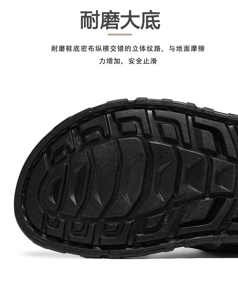 2025 Mens Slippers Summer Casual Shoes Beach Sandals Outdoor Slides Walking Comfort Leather Luxury Designer Fashion Lightweight