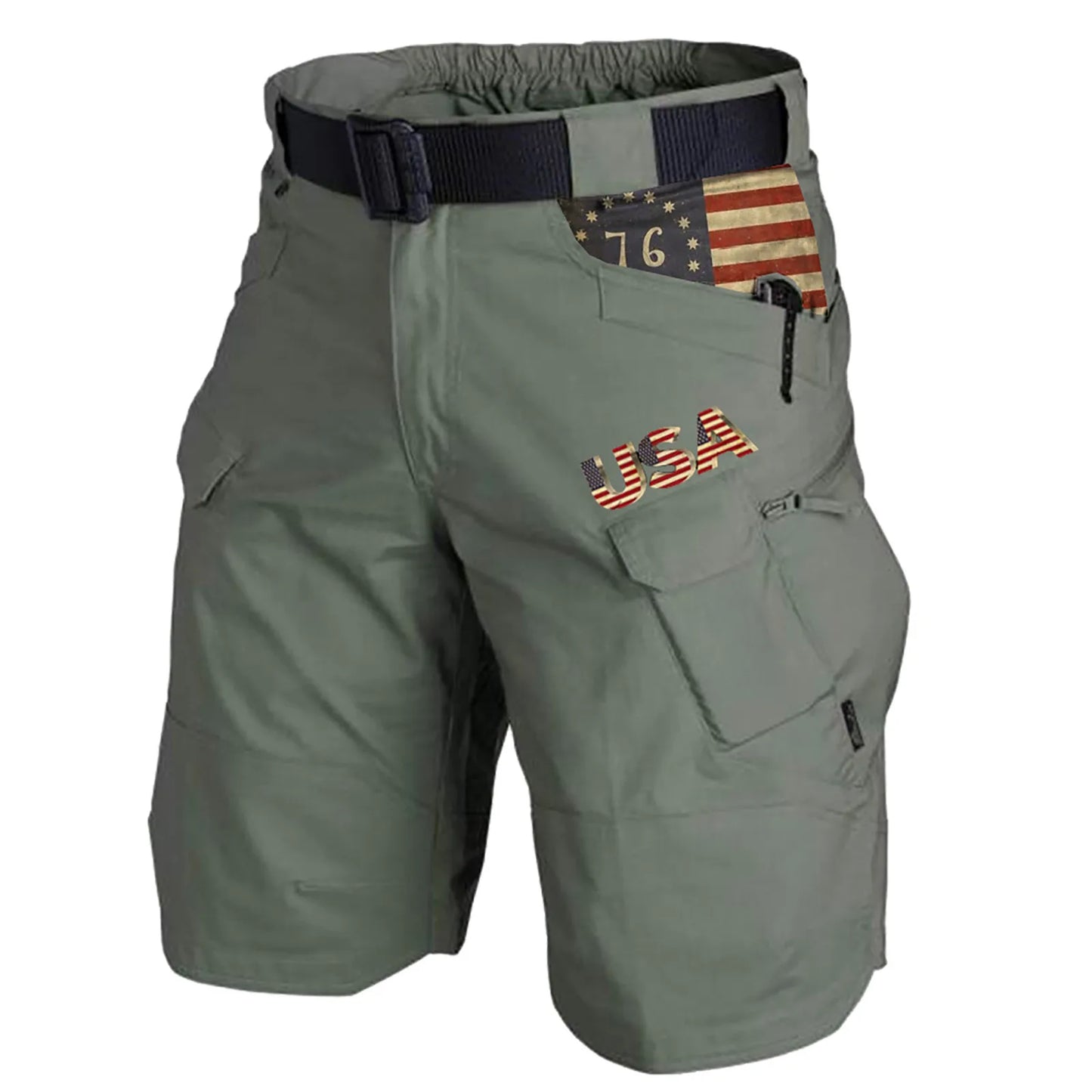 Men's Cargo Shorts Cotton Linen Wear-resisting Multi-Pockets printing shorts Casual Outdoors Loose Hiking Trekking Sweatpants