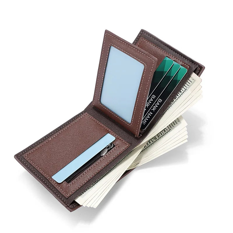 Men's Business Multi-function Short Wallet, Multi-card Wallet, Zipper Change Bag