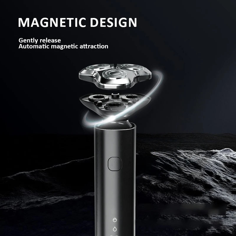 Electric Shaver Clipper Triple Blade Trimmer For Men Dry Wet Shaving Washable Beard Hair Cutting Machine Razor