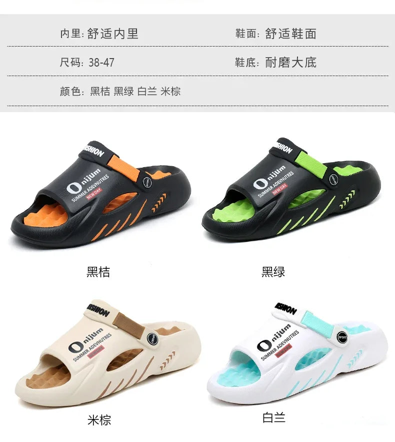 Slippers for Men Sandals 2024 Trending Mens Sandals Genuine Leather Men's Summer Shoes Men Sandel Men's Casual Sandal Slipers