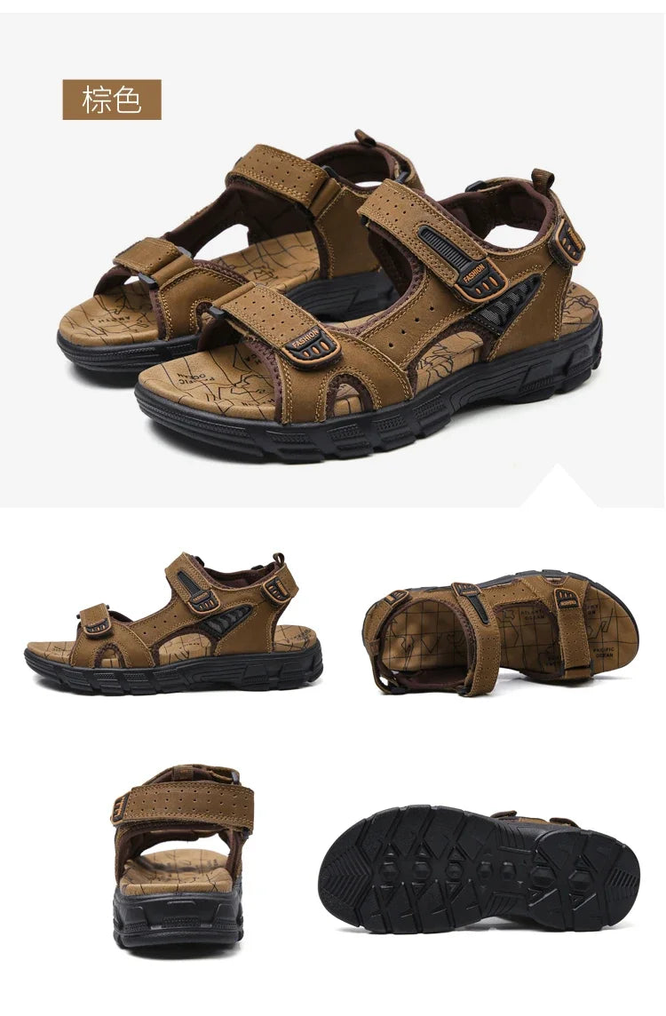 Summer Men's Sandals 2024 Trending Adult Men's Sandal Original Brands Shoes Man's Leather Sandal Sandals for Boy Trend Designer