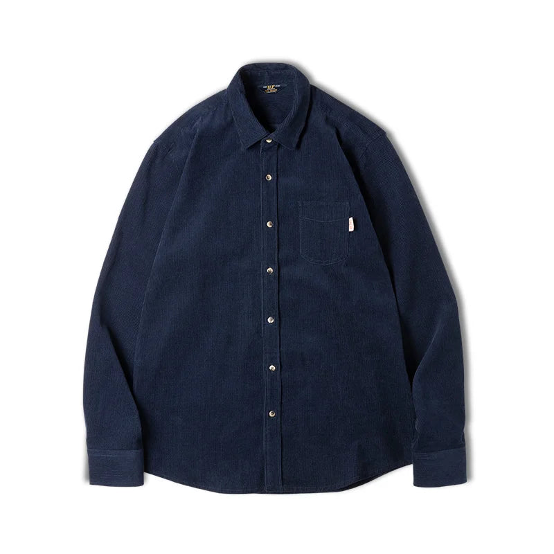 Maden Men's Shirt Casual Corduroy Long Sleeve Shirts Slim Fit Overcoat Spring Fleece Jacket Men's Clothing Retro Fashion Blouses