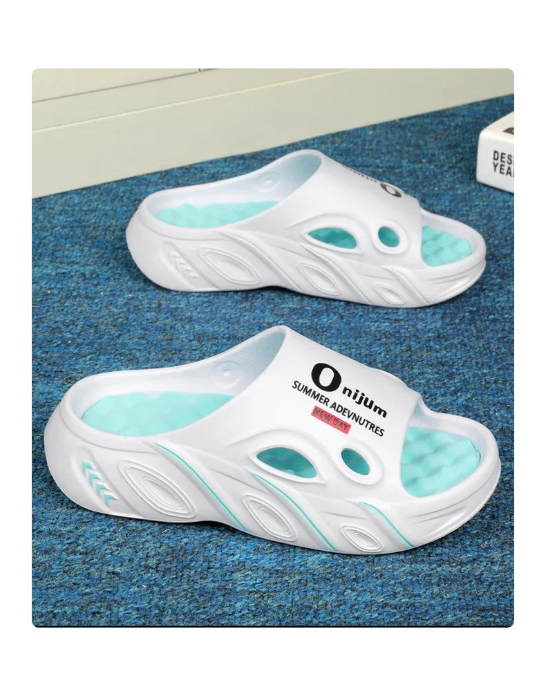Summer Men's Massage Slippers Indoor Outdoor Sandals Beach Men Casual Shoes Comfortable Slides Flip-flop Men Women Home Slippers
