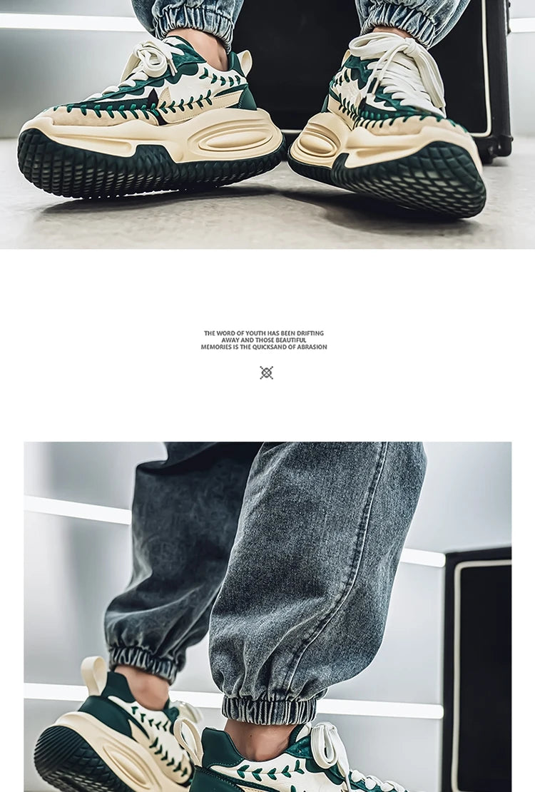 Trendy Men Sneakers Luxury Chunky Casual Sneakers For Man Height Increasing Dad Shoes Breathable Sports Shoes Male Sneakers