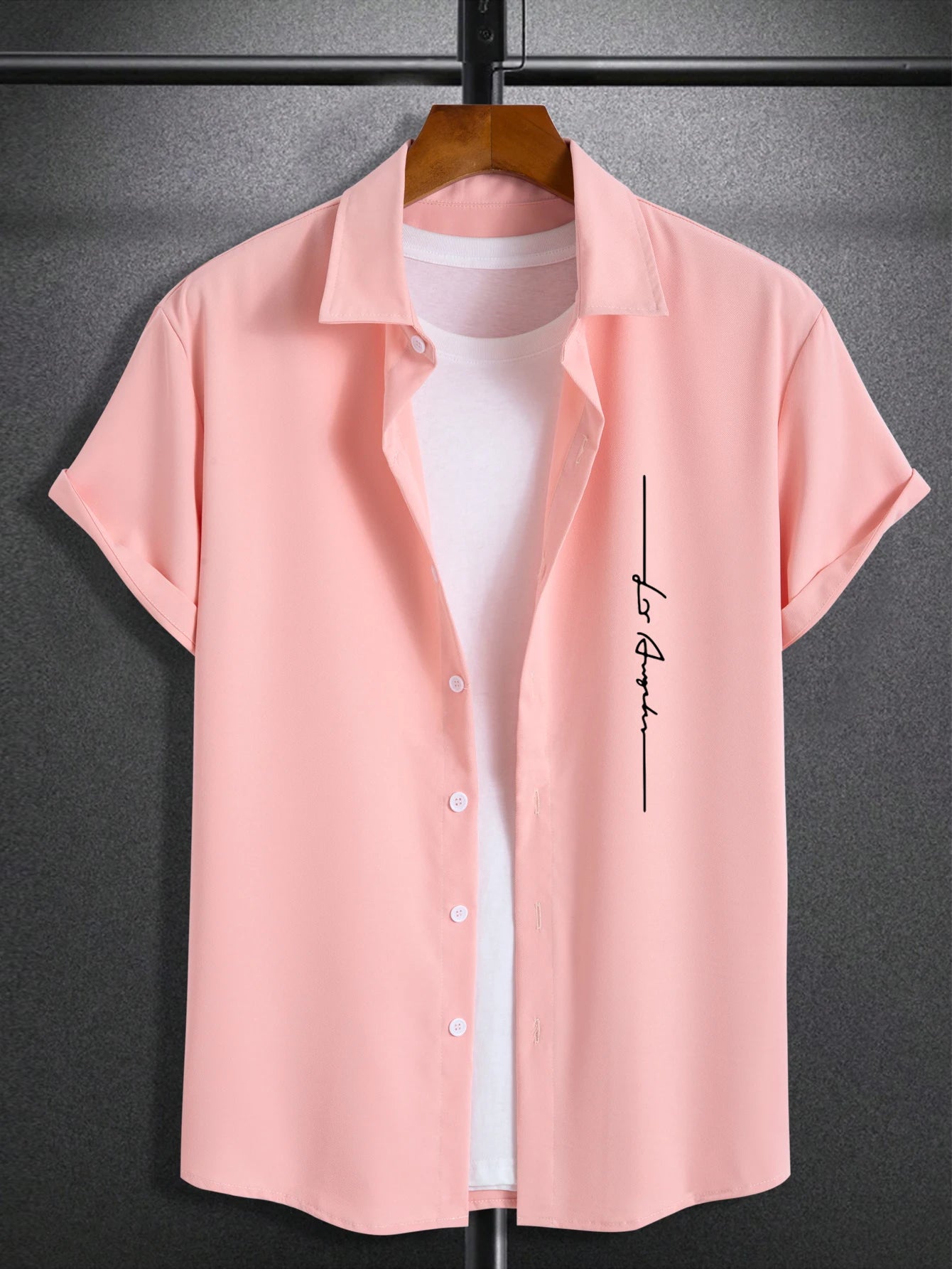 Men's short-sleeved shirt Muscle men's fitness shirt summer men's sports elastic breathable Slim show muscle short-sleeved shirt