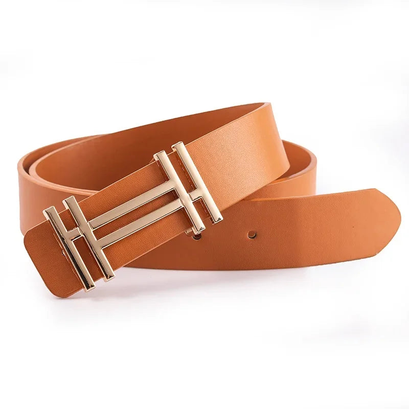 New Fashion Leather Pleasing Wonderful Terrific Belts Dress Belt for Men & Women Brand  Double H Buckle