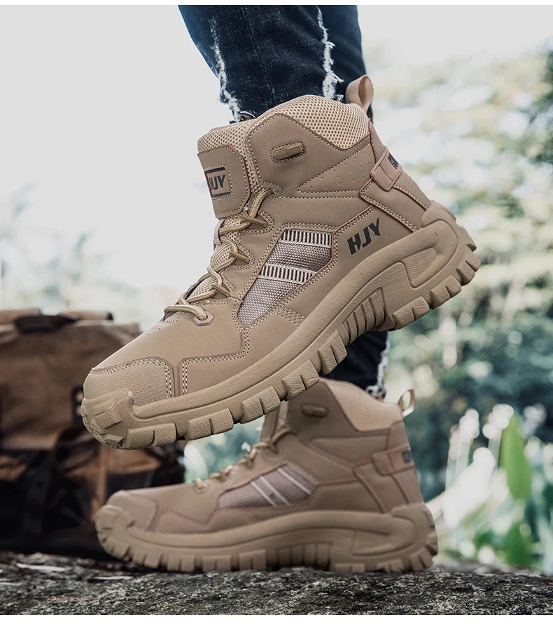 New Men's Boots Fashion Outdoor Boots Breathable Hiking Boots Autumn Shoes Sneakers lightweight Non-slip Men Desert Ankle Boots