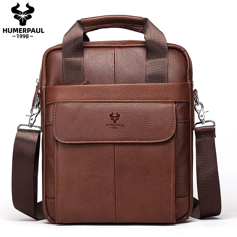 Durable Genuine Leather Bags for Men High Quality Business Crossbody Sling Bag for Work Outdoor Travel Male Messenger Packs