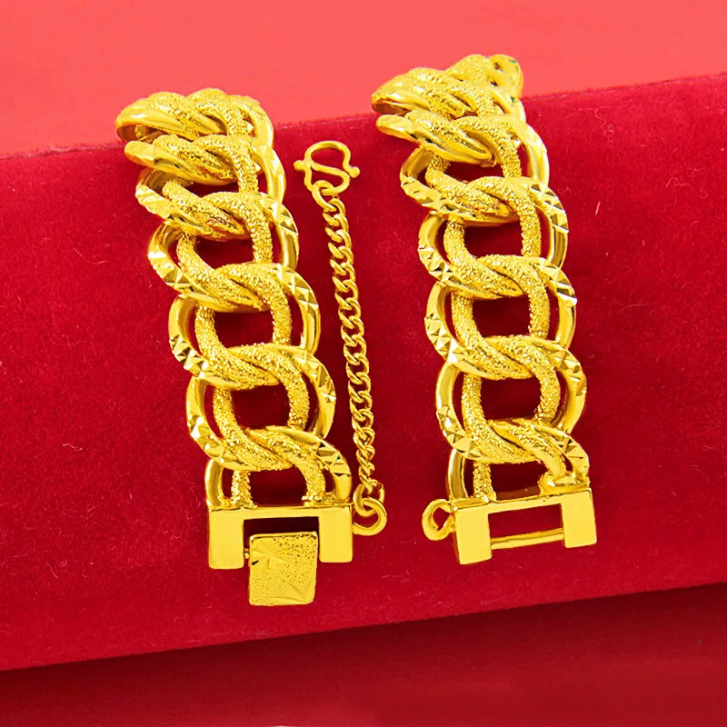 15MM Wide Version Super Domineering Watch Bracelet for Women Men Golden Link Chains Men's Bracelets Bangle Fashion Jewelry