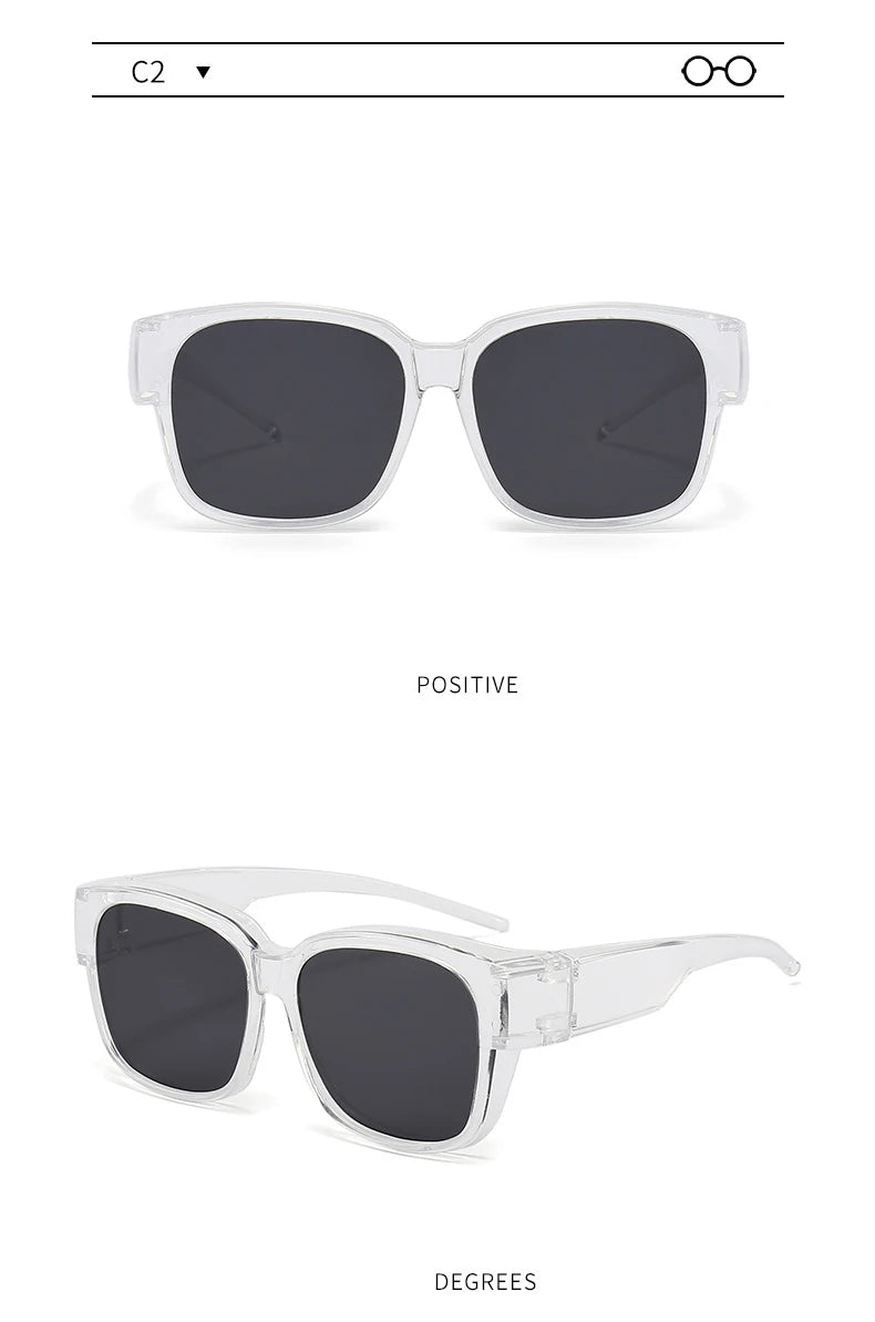 Men Women Polarized Sunglasses Wear Over Myopia Prescription Glasses Vintage Outdoor Travel Night Vision Driving Goggles