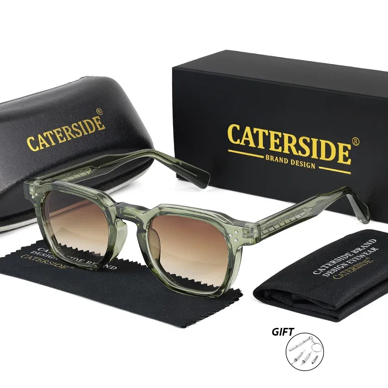 CATERSIDE Fashion Prescription Sunglasses 1.56 Refractive Index Lens Men's Small  Square Frame Women's Optical Sun Glasses