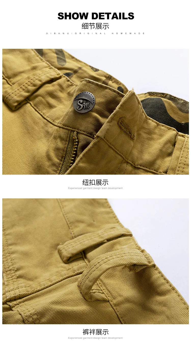 Summer Fashion Tooling Shorts for Men Casual Loose Cargo Shorts Outdoor Sport Pants Men Versatile Straight Cotton Short Trousers