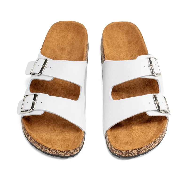 Fashion Classic Unisex Slippers For Men Comfortable Summer Cork Shoes For Men Outdoor Sandals Microfiber