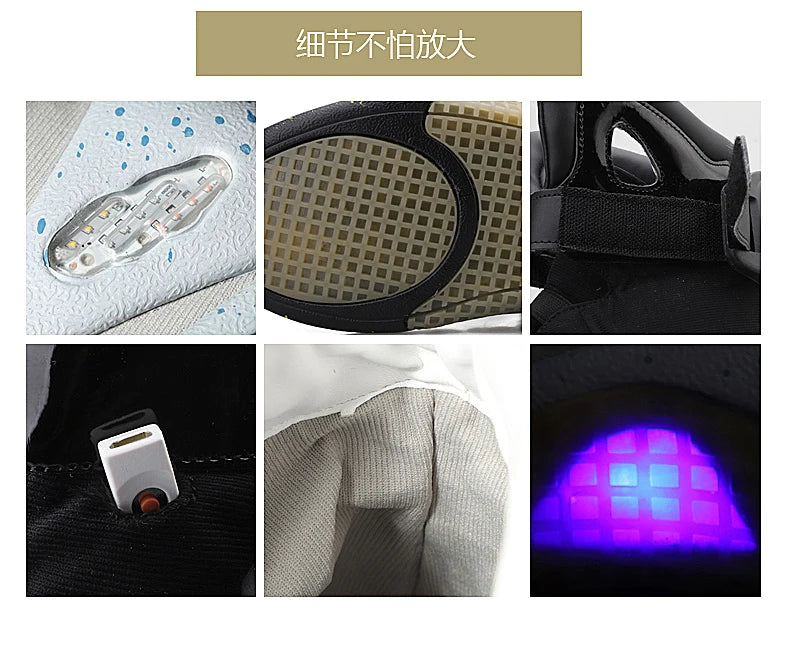 New Boots for Men,Women,USB Rechargeable Glowing Shoes Man Winter Boots Party Shoes Cool Soldier Boots Back to Future