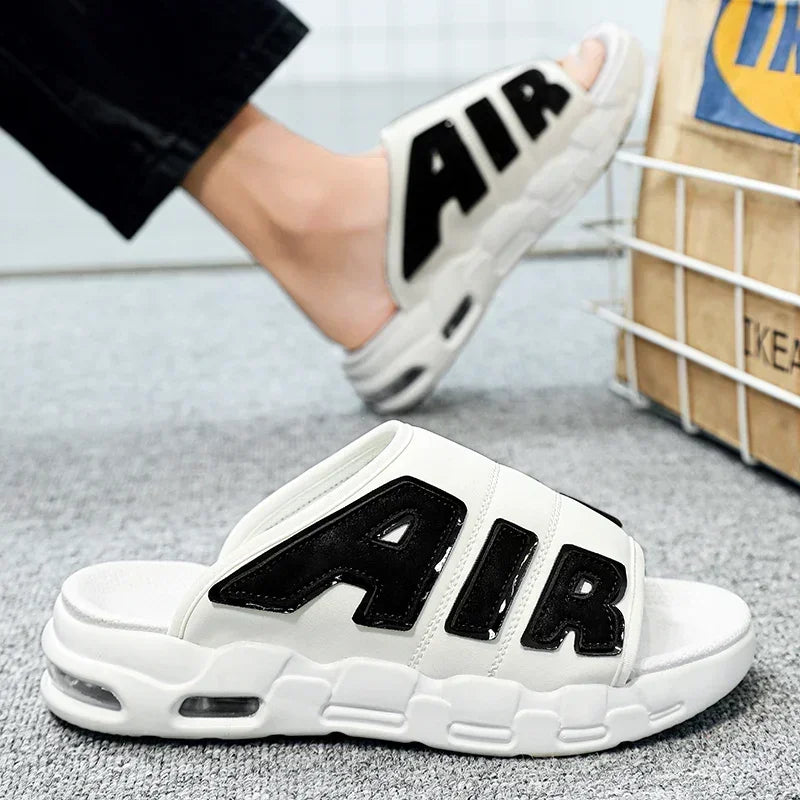Men's Slippers 2025 Summer New Casual Slippers Fashion Air Cushion Sports Slippers for Men Non Slip Beach Shoes Designer Slides