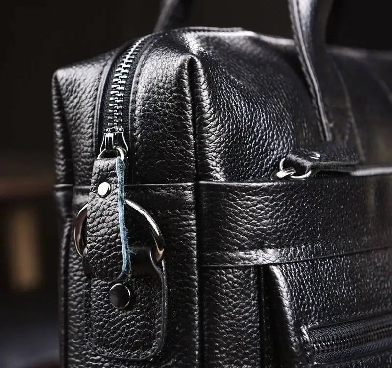 Business Laptop Bag Genuine Handbags Male Travel Briefcases Men High Quality Cowhide Leather Messenger Bags