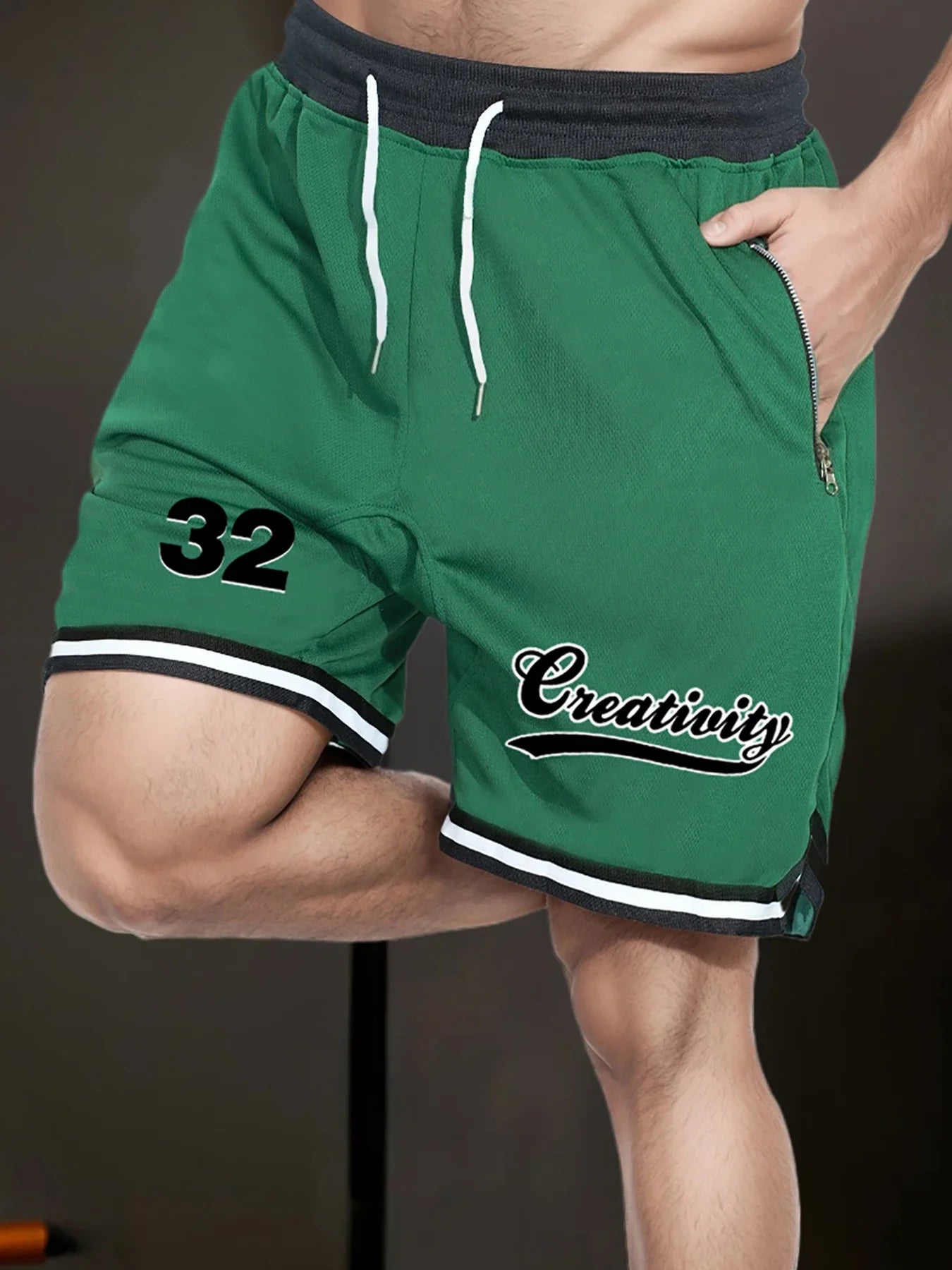 Men's Basketball Shorts Sports Fitness Running Casual Shorts Summer Breathable Five Points Pants Loose Quick-Drying Short Pants