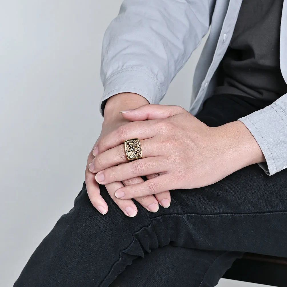 Eagle Rings Stainless Steel Art Retro Men Fashion Ring Jewelry