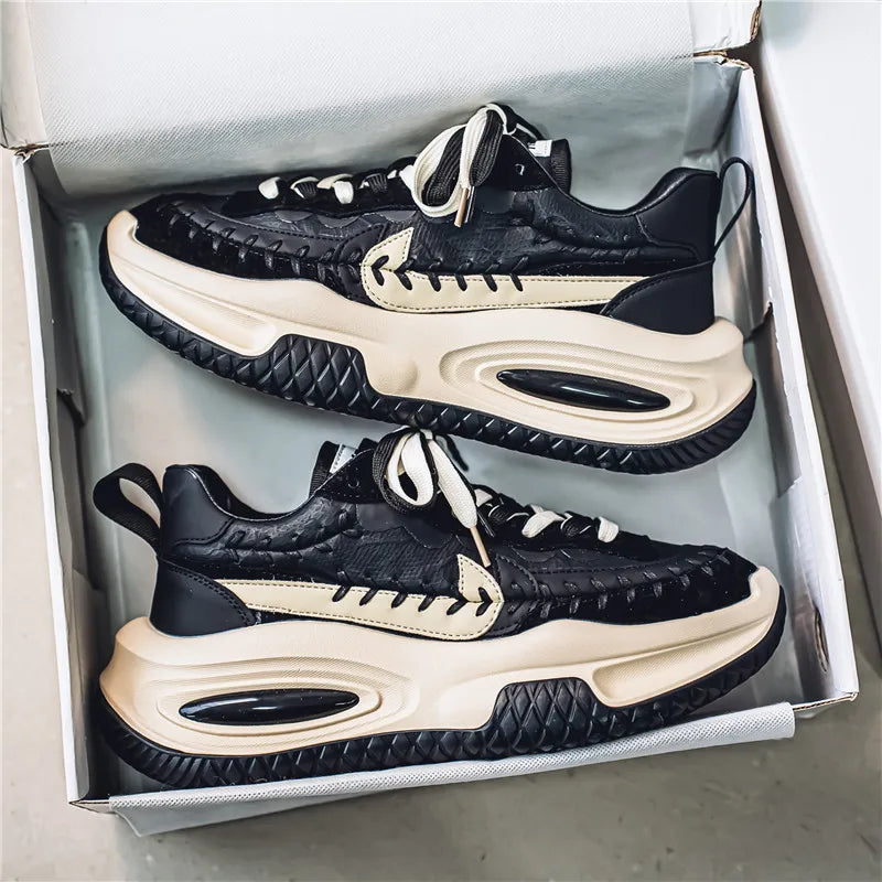 Trendy Men Sneakers Luxury Chunky Casual Sneakers For Man Height Increasing Dad Shoes Breathable Sports Shoes Male Sneakers