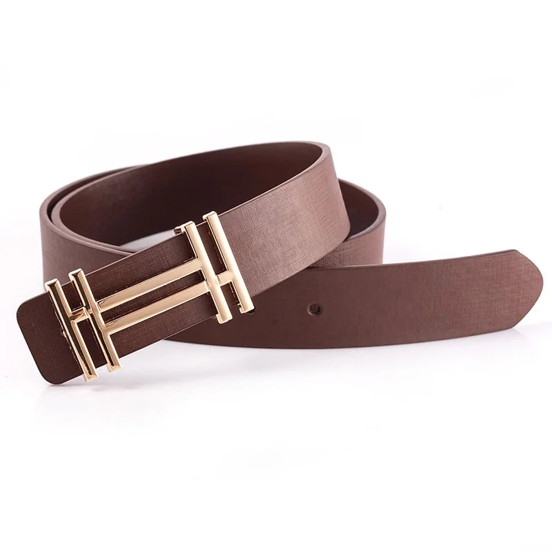 New Fashion Leather Pleasing Wonderful Terrific Belts Dress Belt for Men & Women Brand  Double H Buckle