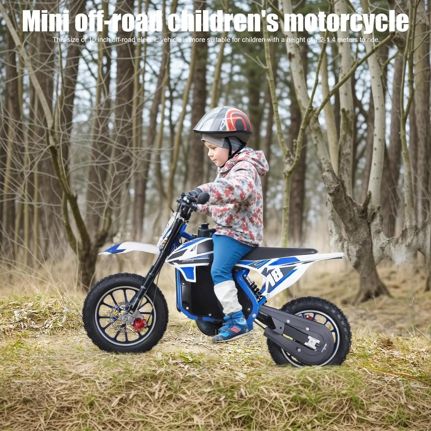 36V Electric Kid Dirt Bike,Off Road Mini Motorcycle,350W Motor Rocket Motorcycle Speed Up to 25 MPH,10 Inch Tires, Customized
