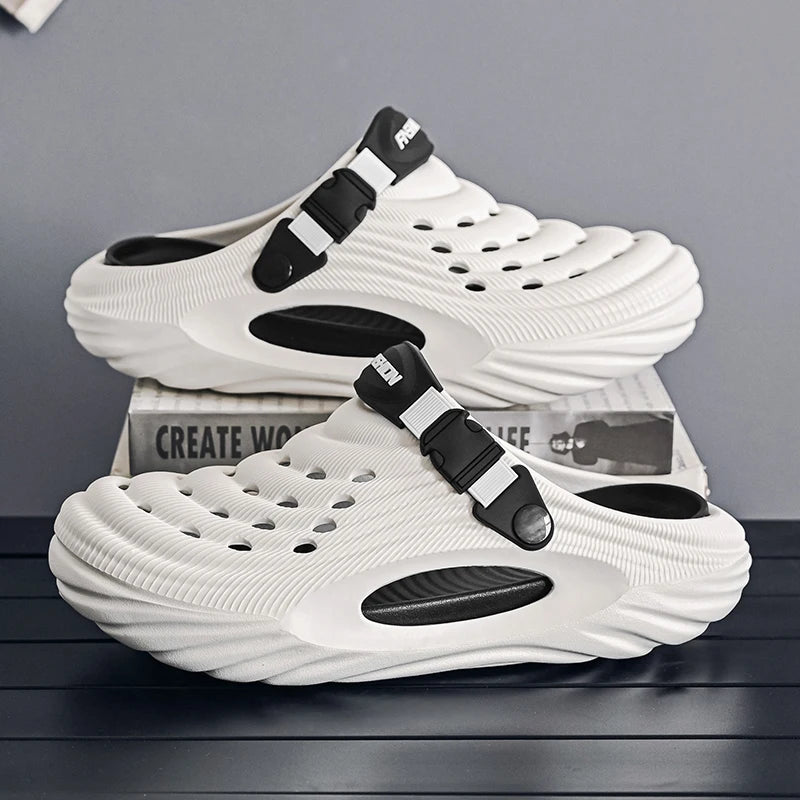 2025 New Men Massage Slippers Slides Indoor Outdoor Sandals Beach Casual Shoes Comfortable Sole Men's Slippers Big Size 40-45