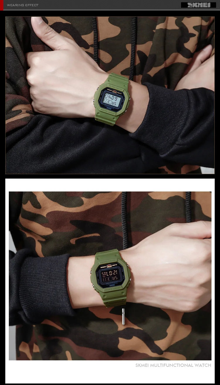 SKMEI 1628 Outdoor Military Digital Men Watches Retro Sport Waterproof Mens Electronic Male Wristwatches Clock 1988 reloj hombre