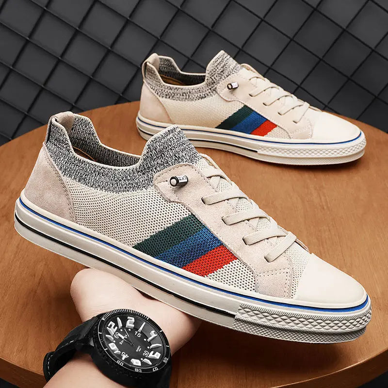 New Style Casual Shoes for Men Sneakers Lazy Slip on Man Shoes Breathable Summer Loafers Canvas Shoes for Men Mesh Sneakers