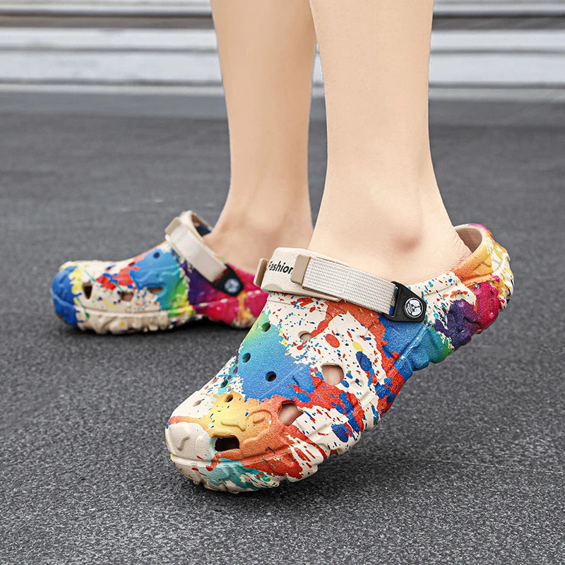 New men's slippers sandals men's garden shoes flat shoes camouflage sandals men's sports shoes outdoor activity floor home shoes
