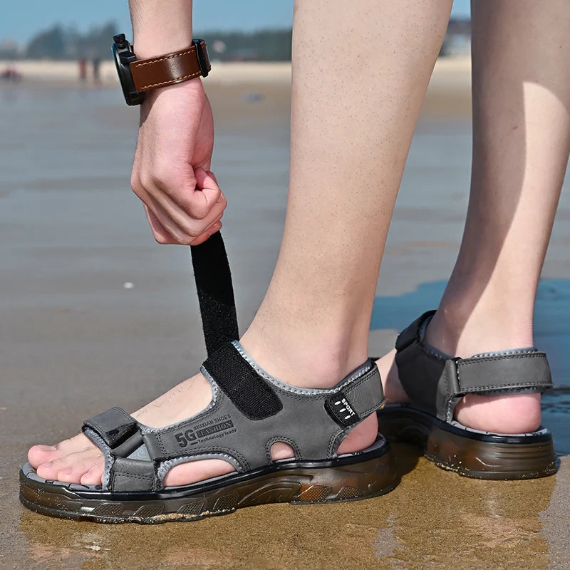 Outdoor Summer Genuine Leather Sandals Men Shoes 2022 Comfortable Sandal Male Sandalias Hiking Chaussure High Quality Shoes Men