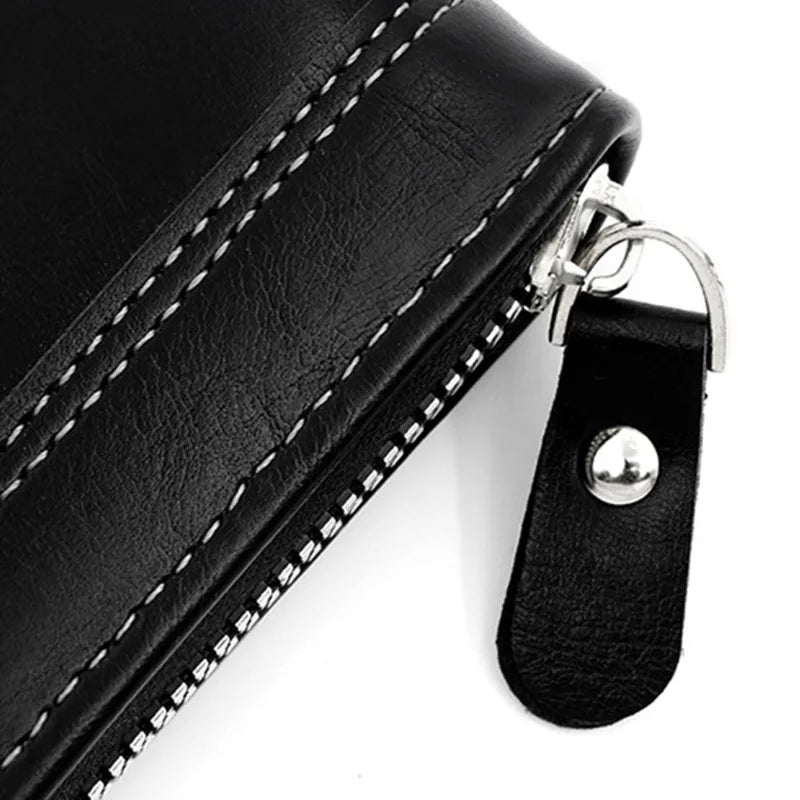 Leather Men’s Wallet Luxury Mens Purse Male Zipper Card Holders with Coin Pocket Rfid Wallets Gifts for Men Money Bag