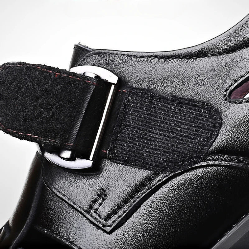 Men's Summer New Style Business Casual Genuine Leather Sandals With Hollow Outsole Anti-Slip Middle-Aged Father Leather Shoes
