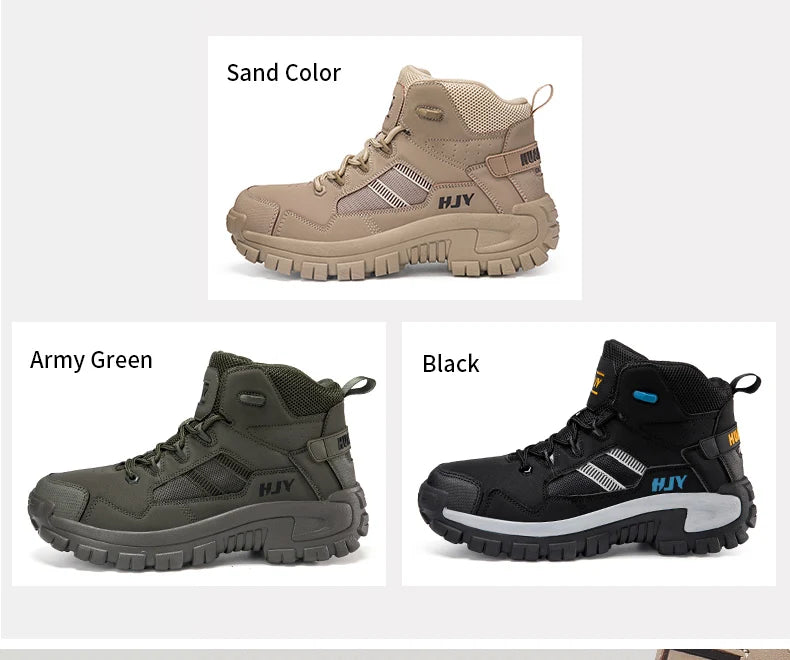 New Men's Boots Fashion Outdoor Boots Breathable Hiking Boots Autumn Shoes Sneakers lightweight Non-slip Men Desert Ankle Boots