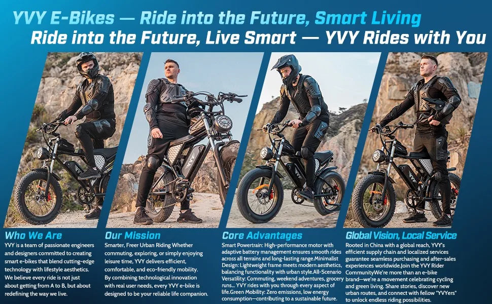 YVY Electric Bike for Adults 1200W 48V 15.6Ah Teens Off-road Touring City Trail 20*4 Inch Fat Tire Snow City Commuter EBike
