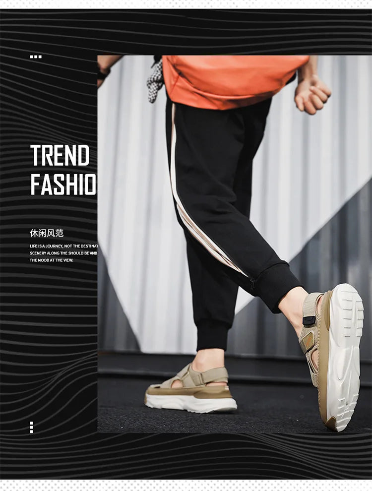 New Men Sandals Cave Casual Baotou Sports Shoes for Men Ankle Sandals Men's Water Proof Sandals for Male Beach Platform Shoes