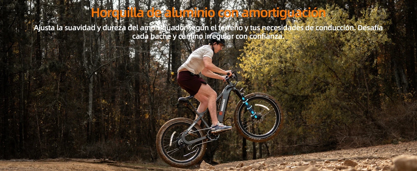 26''Fat Tire Ebike 1000W peak 48V 20Ah Removable Battery APP Control 90Mi Range GPS Tracking Electric Bike for Adults with UL/CE
