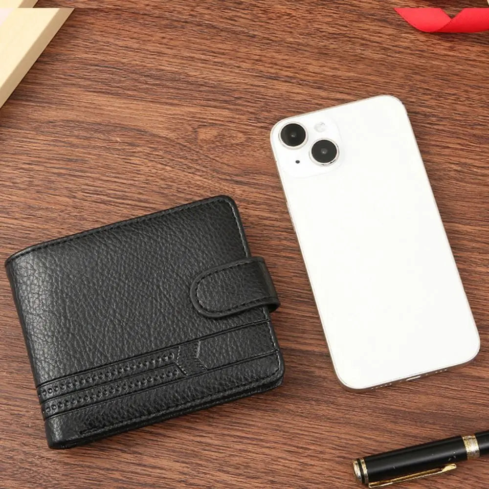 Men Wallets Leather Zipper Purse Man Slim Card Horders Quality Male Short Multi-card Wallet Coin Pocket Purse