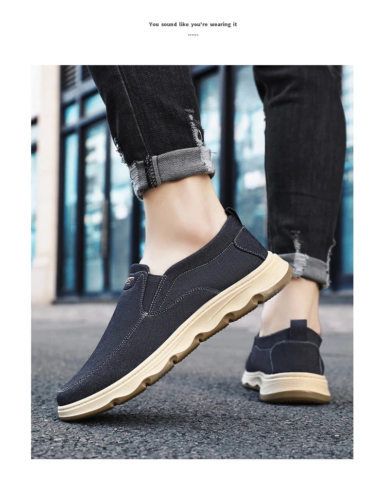 Men's walking sneakers 2025 Spring casual canvas shoes, low-top comfortable and breathable vulcanized shoes