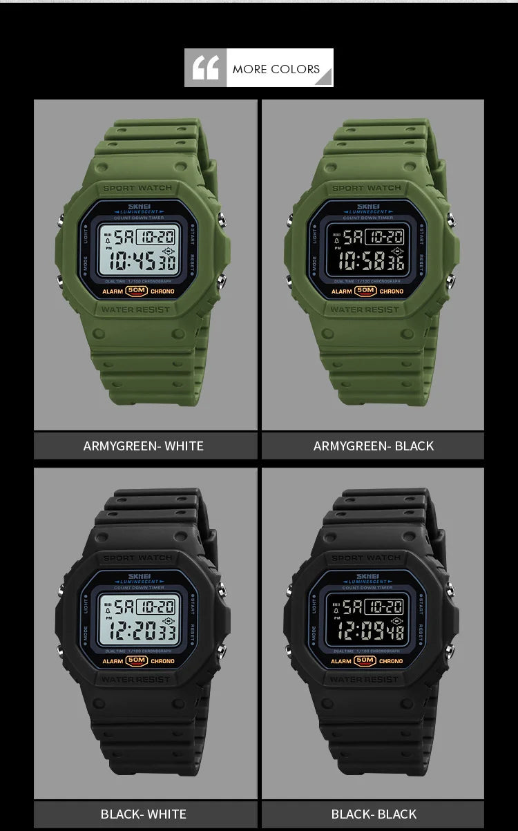 SKMEI 1628 Outdoor Military Digital Men Watches Retro Sport Waterproof Mens Electronic Male Wristwatches Clock 1988 reloj hombre