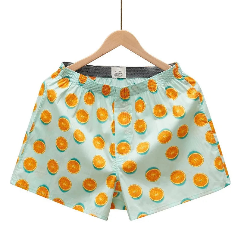 1PC 100% cotton men's underwear soft comfortable men's underwear men's shorts home loose elastic men's printed pants breathable