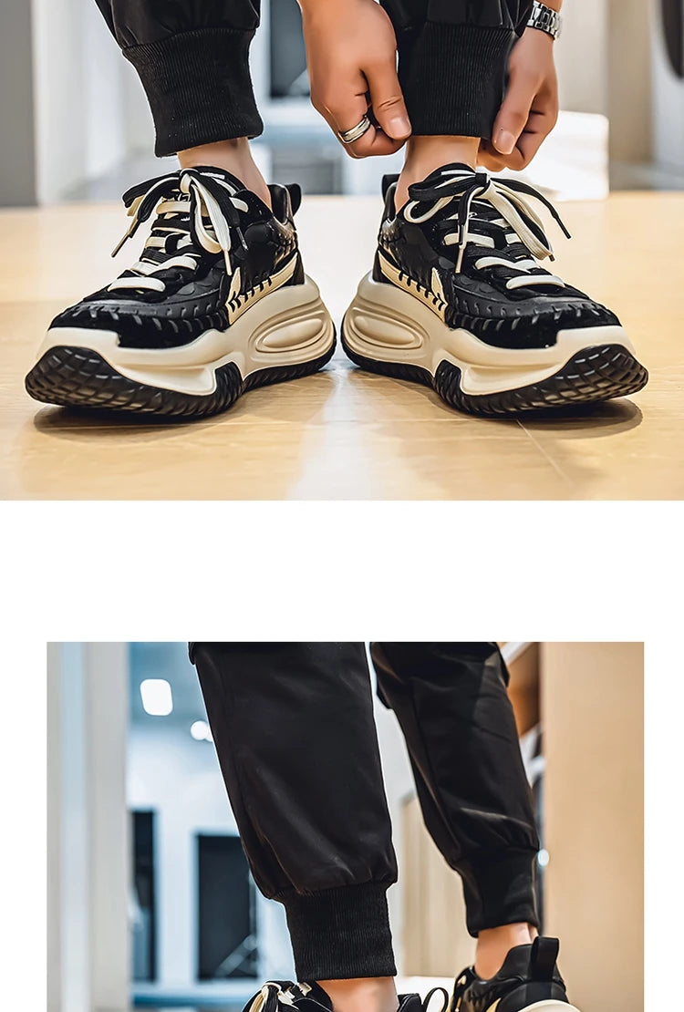 Trendy Men Sneakers Luxury Chunky Casual Sneakers For Man Height Increasing Dad Shoes Breathable Sports Shoes Male Sneakers