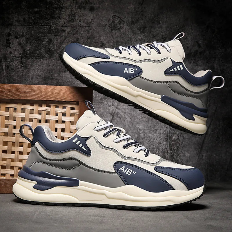 Sneakers Male Autumn Man Shoes Leather Surface Sport Shoes Men Men's Versatile Sports Casual Winter Running Shoe Increase Height